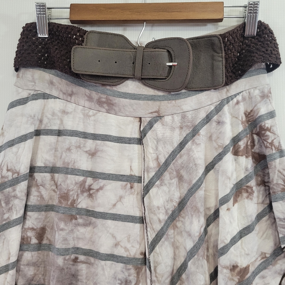Venus Asymmetrical Striped Layered Tie Dye Skirt Large - Picture 3 of 8